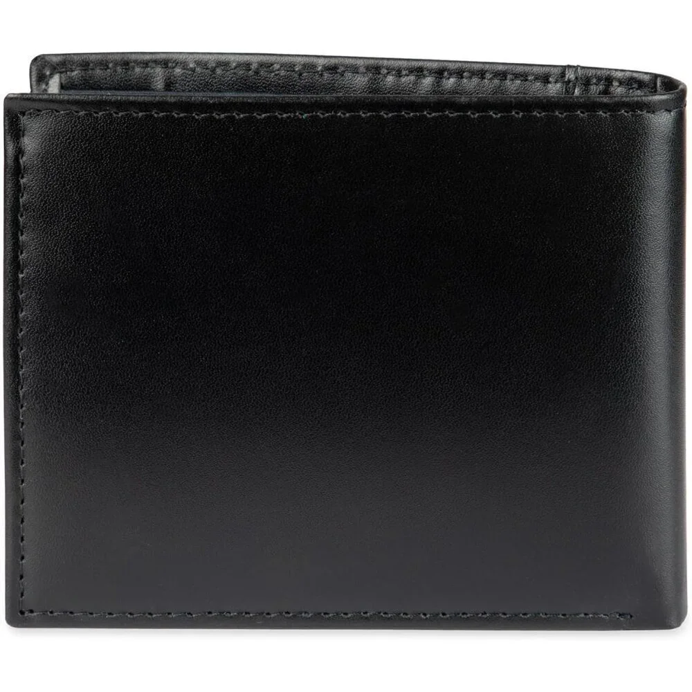 🆕Men Black Leather Wallet Slim Bifold with Credit Card Pockets and Removable ID